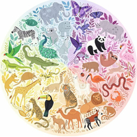 RAVENSBURGER Kulaté puzzle Kruh barev: Zvířata 500 dílků
