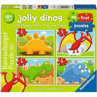 RAVENSBURGER Moje první puzzle Veselí Dinosauři 4v1 (2,3,4,5 dílků)
