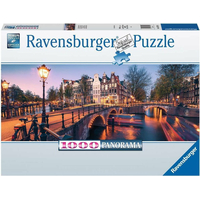 RAVENSBURGER Panoramatické puzzle Večer v Amsterdamu 1000 dílků