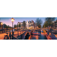 RAVENSBURGER Panoramatické puzzle Večer v Amsterdamu 1000 dílků