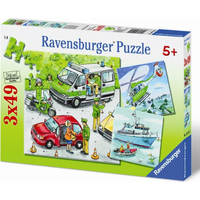 RAVENSBURGER Puzzle Policie v akci 3x49 dílků