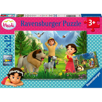 RAVENSBURGER Puzzle Heidi: Společný čas na horách 2x12 dílků