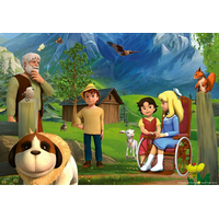 RAVENSBURGER Puzzle Heidi: Společný čas na horách 2x12 dílků