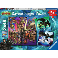RAVENSBURGER Puzzle Jak vycvičit draka III 3x49 dílků