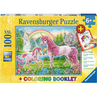 RAVENSBURGER Puzzle Magičtí jednorožci XXL 100 dílků + omalovánky