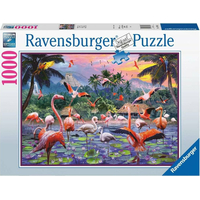 RAVENSBURGER Puzzle Růžoví plameňáci 1000 dílků