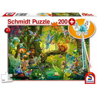 SCHMIDT Puzzle Víly v lese 200 dílků + dárek (vílí hůlka)