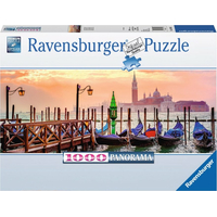 RAVENSBURGER Panoramatické puzzle Gondoly v Benátkách, Itálie 1000 dílků