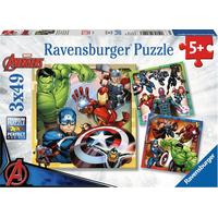 RAVENSBURGER Puzzle Avengers 3x49 dílků