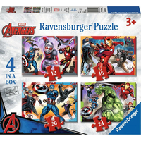 RAVENSBURGER Puzzle Avengers: Nejmocnější hrdinové země 4v1 (12,16,20,24 dílků)