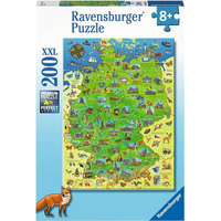 RAVENSBURGER Puzzle Barevná mapa Německa XXL 200 dílků