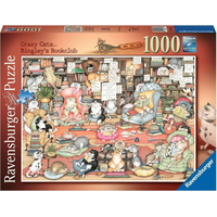 RAVENSBURGER Puzzle Crazy Cats: Bingleyho knižní klub 1000 dílků