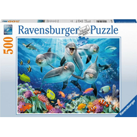 RAVENSBURGER Puzzle Delfíni u korálového útesu 500 dílků