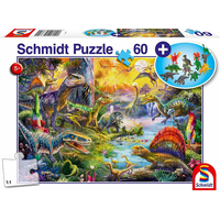 SCHMIDT Puzzle Dinosauři 60 dílků + dárek (figurky dinosaurů)