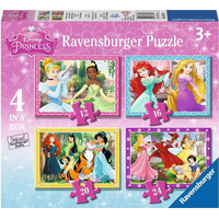 RAVENSBURGER Puzzle Disney Princezny: Láskyplná péče 4v1 (12,16,20,24 dílků)