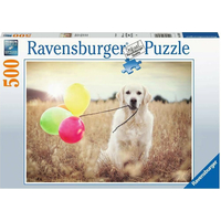 RAVENSBURGER Puzzle Labrador s balónky 500 dílků