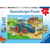 RAVENSBURGER Puzzle Na staveništi 2x12 dílků