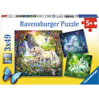 RAVENSBURGER Puzzle Nádherní jednorožci 3x49 dílků