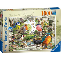 RAVENSBURGER Puzzle Naši opeření přátelé 1000 dílků