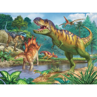 RAVENSBURGER Puzzle Pravěký svět dinosaurů XXL 100 dílků + omalovánky