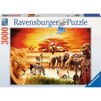 RAVENSBURGER Puzzle Savana - hrdí Masajové 3000 dílků