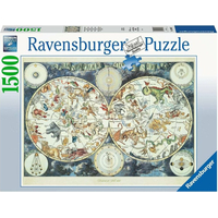 RAVENSBURGER Puzzle Světová mapa fantastických zvířat 1500 dílků