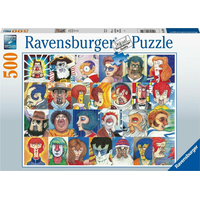 RAVENSBURGER Puzzle Abeceda ve tvářích 500 dílků
