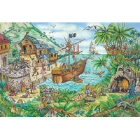 SCHMIDT Puzzle V pirátské zátoce 100 dílků + dárek (pirátská vlajka)