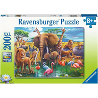 RAVENSBURGER Puzzle Zvířata u napajedla XXL 200 dílků
