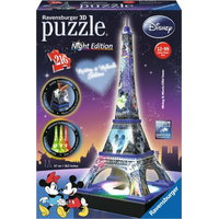 RAVENSBURGER Svítící 3D puzzle Noční edice Eiffelova věž Disney 216 dílků