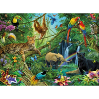 RAVENSBURGER Puzzle Zvířata v džungli XXL 200 dílků