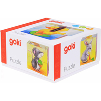 GOKI Dřevěné kostky Mláďátka, 4 kostky