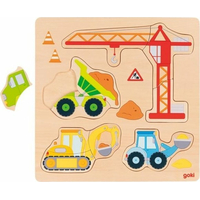 GOKI Dřevěné vkládací puzzle Na stavbě