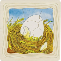 GOKI Vývojové dřevěné puzzle Slepice