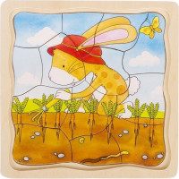 GOKI Vývojové dřevěné puzzle Zeleninový záhon
