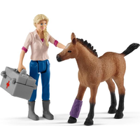 SCHLEICH Farm World® 42486 Návštěva lékaře u klisny a hříběte