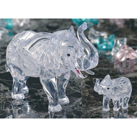 HCM KINZEL 3D Crystal puzzle Slon s mládětem 46 dílků