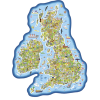GIBSONS Vzdělávací puzzle Mapa Velké Británie a Irska 150 dílků