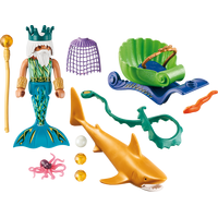 PLAYMOBIL® Magic 70097 Král moří se žraločím kočárem