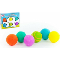 TEDDIES Sada gumových míčků s texturou 6 ks