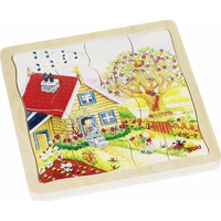 GOKI Vývojové dřevěné puzzle Roční období