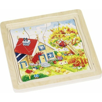 GOKI Vývojové dřevěné puzzle Roční období