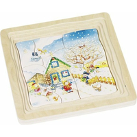 GOKI Vývojové dřevěné puzzle Roční období