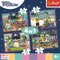 Puzzle Dobrou noc, Treflíci: Večerní rituály 4v1 (35,48,54,70 dílků)
