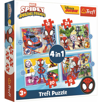 TREFL Puzzle Spidey a jeho úžasní přátelé 4v1 (12,15,20,24 dílků)