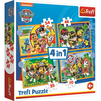 TREFL Puzzle Tlapková patrola: Prázdniny 4v1 (35,48,54,70 dílků)