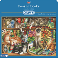 GIBSONS Puzzle Kočičky v knihách 1000 dílků