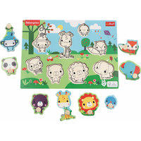 TREFL Dřevěná vkládačka Fisher Price Divoká zvířátka