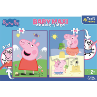 TREFL Oboustranné puzzle Prasátko Peppa: Dobrý den BABY MAXI 2x10 dílků