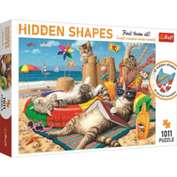 TREFL Puzzle Hidden Shapes: Kočičí prázdniny 1011 dílků